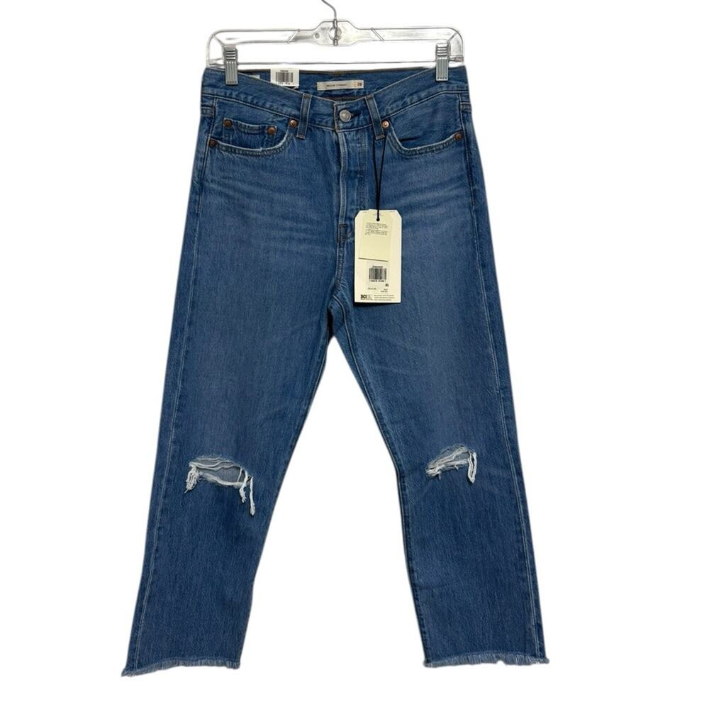 NEW Levi’s Premium 100% Cotton High Rise Wedgie Straight Ankle Jeans Size 28x26
